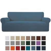 Easy-Going Stretch Sofa Slipcover 1-Piece Sofa Cover Furniture Protector Couch Soft with Elastic Bottom for Kids,Polyester Spandex Jacquard Fabric Small Checks(Oversized Sofa,Bluestone)
