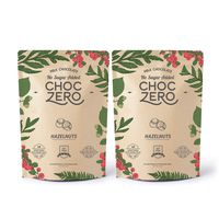 ChocZero's Keto Bark, Milk Chocolate Hazelnuts, No Added Sugar, Low Carb, No Sugar Alcohols, Non-GMO (2 bags, 6 servings/each)