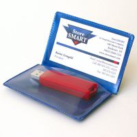 StoreSMART - USB Flash Drive & Business Card Holders - Folding - Metallic Blue - 50-Pack (RPP2915-MB-FLASH-50)