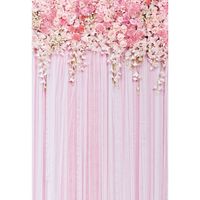 Muzi 5x7ft Rose Floral Wall Photography Backdrop Valentine's Day Weeding Newborn Party Background Pink Flowers Wall Backdrops D-9354