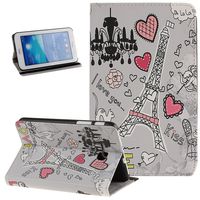 Galaxy Tab 3 Lite 7.0 Case, NSSTAR Eiffel Tower Pattern PU Leather Flip Protective Case Cover with Stand for Samsung Galaxy Tab 3 Lite 7.0 T110 T111 7 Inch Tablet (Eiffel Tower Romance)