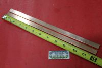 2 Pieces 1/8" x 1/2" C110 COPPER BAR 12" long Solid Flat Mill Bus Bar Stock H02