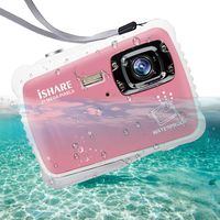 ISHARE Waterproof Kids Camera, 21MP HD Underwater Digital Camera for Kids with 2.0" LCD, 8X Digital Zoom, Flash and Mic for Girls/Boys (Pink)...