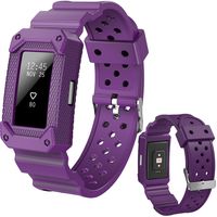 Lwsengme Bands Compatible with Fitbit Charge 2, X4-TECH Classic Fitness Replacement Accessories Wrist Band Compatible with 2016 Fitbit Charge 2 HR (New-Purple)