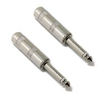 Ancable 2-Pack Audio 1/4" Plugs TS Jumbo Plugs Solder Type for Guitar, Instrument, Speaker/Microphone/Patch Cables - 6.35mm Male 1/4 Inch Phone Plug