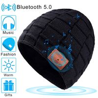 Bluetooth Beanie Hat Men Women V5.0 Beanie Cap Rechargeable Headphone Hat Unisex Warm Washable Knit Cap Unique Gifts for Teen Boys Girls Child