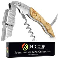 HiCoup - All-in-one Waiters Corkscrew, Bottle Opener and Foil Cutter, the Favoured Choice of Sommeliers, Waiters and Bartenders Around the World (Wood, Bai Ying)