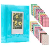Ablus 64 Pockets Mini Photo Album for Fujifilm Instax Mini 7s 8 8+ 9 25 26 50s 70 90 Instant Camera & Name Card ... (Jelly Color, Blue)