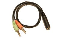 Headset Microphone TRRS Breakout Adapter 3.5mm Stereo Female to 2 x 3.5mm to PC Mac