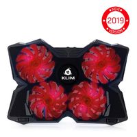 KLIM Wind Laptop Cooling Pad + Laptop Stand with 4 Fans at 1200 RPM + Rapid Action Cooling Fan + Laptop Cooler Compatible Between 10 and 19 inches + Laptop Cooling Fan + New 2020 Version - Black