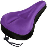 Zacro Gel Bike Seat Cover - Extra Soft Gel Bicycle Seat - Purple Bike Saddle Cushion with Black Water&Dust Resistant Cover
