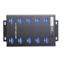 Sipolar-USB Hub- 10 Ports USB Data Hub-Industrial USB Powered Hub - USB 2.0 Hub for Mining, Bitcoin Miner