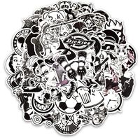 Honch Vinyl Black and White Stickers Pack 50 Pcs Decals for Laptops Ipad Car Luggage Suitcase Water Bottle Helmet