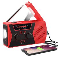 WAEKIYTL Emergency Weather Radio, Portable Solar Hand Crank Self Powered AM/FM/NOAA Radio with LED Flashlight, Reading Lamp and SOS Alarm, 2000mAh Power Bank with USB Charger, Outdoor Emergency Device