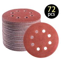 72 PCS 5 Inch 8 Hole Hook and Loop Adhesive Sanding Discs Sandpaper for Random Orbital Sander 40 60 80 120 180 240 320 grits