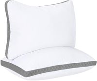 Utopia Bedding Gusseted Quilted Pillow (2-Pack) Premium Quality Bed Pillows - Side Back Sleepers - Grey Gusset - Queen - 18 x 26 Inches