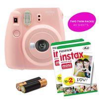 Fujifilm Instax Mini 9 Instant Camera & Film Bundles-Film Pack Options-Renewed (Rose Quartz)