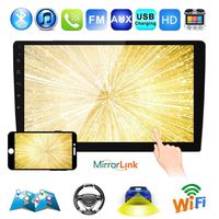 Double Din Car Stereo 10.1 Inch Android 8.1 Touch Screen Car Radio with Bluetooth GPS Navigation Head Unit Support WiFi/Mirror Link/Backup Camera/DVR/USB/SD 1+16G Memory MP5 Player