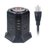 8 Outlet Power Strip Surge Protector Multi Outlet with USB Charging Ports Station for Home/Office 8 Foot Heavy Duty Extension Power Cord Overload Protection Socket Black