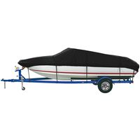 iCOVER Trailerable Boat Cover- Water Proof Heavy Duty,Fits V-Hull,Fish&Ski,Pro-Style,Fishing Boat,Runabout,Bass Boat,up to 20ft-23ft Long and 100"Wide,Black,B7501E
