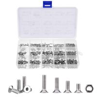 M2 M2.5 M3 Stainless Steel Hexgon Hex Socket Head Cap Metric Screws Allen Round Flat Head Bolts Nuts Assortment Kit Pack of 480