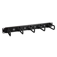 StarTech.com Horizontal 1U Server Rack Cable Management w/ D-Ring Hooks & Pass Through Holes - 19" Network Rack Cord Manager Panel (CABLMANAGERH)