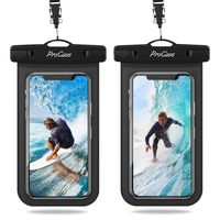 ProCase Universal Waterproof Pouch IPX8 Waterproof Cellphone Dry Bag Underwater Case for iPhone 11 Pro Max Xs Max XR X 8 7 6S+, Galaxy S10+ S9 S8+/Note10 10+ 5G 9, Pixel 4 XL up to 6.8" -2 Pack, Black
