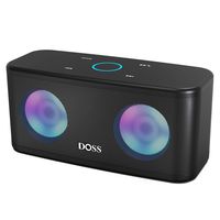 DOSS SoundBox Plus Portable Wireless Bluetooth Speaker with HD Sound and Deep Bass, Wireless Stereo Pairing, Built-in Mic, 20H Playtime, Wireless Speaker for Phone, Tablet, TV, and More.-Black
