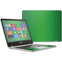 MightySkins Skin Compatible with Samsung Chromebook Plus 12.3"(2017 - Lime Carbon Fiber | Protective, Durable, and Unique Vinyl wrap Cover | Easy to Apply, Remove, and Change Styles | Made in The USA
