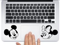 Mickey and Minnie mouse heads for mac book pro Air 11 13 15 laptop tool lunch box car truck window 2 decal stickers each approx. 3.5 inches black