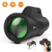 Monocular Telescope,12X50 High Power Waterproof- Shockproof HD Monocular for Adults BAK4 Prism with Smartphone Holder and Tripod Monocular for Bird Watching Travelling Hunting Camping Wildlife