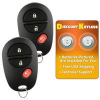 Discount Keyless Replacement Key Fob Car Remote For Toyota Tacoma Tundra Sequoia Highlander GQ43VT20T (2 Pack)