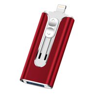 iOS Flash Drive for iPhone Photo Stick 128GB UPSTONE Memory Stick USB 3.0flash Drive Lightning Memory Stick for iPhone iPad Android and Computers (red-128GB)