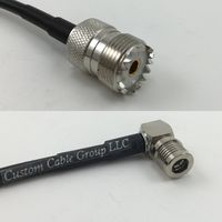 6 inch RGU178 SO239 UHF Female to QMA MALE ANGLE Pigtail Jumper RF coaxial cable 50ohm High Quality Quick USA Shipping