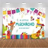 Mehofoto Mexican Fiesta Baby Shower Backdrop Taco Bout Little Boy Photography Background 7x5ft Vinyl Fiesta Baby Shower Party Banner Supplies
