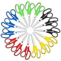Scissors, VERONES 8 Inch Soft Comfort-Grip Handles & Stainless Steel Sharp Blades Perfect for Cutting Paper, Fabric Photos, More, 15-Pack