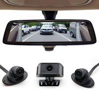 SZDALOS 4CH Blind Spot Rear View Mirror/ 9.88 Full Touch Screen Electronic Rearview Mirror/Steering Triggered Blind Zone Observation / 4 Camera Lens simultaneous Recording/with Two 32G SD Card