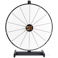 Brybelly Spin it to Win It Jumbo Prize Wheel, 24" | 14 Blank Dry Erase Slots, Customizable Dry Erase Button, Adjustable Spin Speed | Tabletop Prize Wheels for Trade Shows, Office Games, and Parties