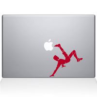 The Decal Guru Soccer Bicycle Kick MacBook Decal Vinyl Sticker - 11" MacBook Air - Red (1178-MAC-11A-DR)