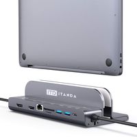 Laptop Docking Station, USB C Laptop Hub Vertical Desktop Stand Station, 8 in 1 Hub for USB C Thunderbolt 3 Laptop and Phone, Compatible with MacBook Pro,Samsung Galaxy Docks Hub Station