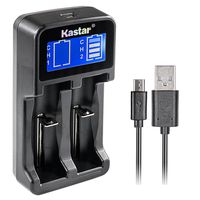 Kastar Intelligent LCD USB Charger for 25R, 26650, 18650, 18500, 18490, 18350, 17670, 17500, 16340, RCR123, 14500, 10440 3.7V Lithium Batteries, A AA AAA AAAA Ni-MH/Ni-CD 1.2V Batteries