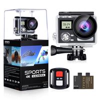 WiFi Action Camera 4K 24MP Waterproof Ultra HD Remote EIS Sports Camera 100Ft Underwater OGL 2" LCD 170° Wide Angle with 2 Rechargeable Batteries Mounting Accessories Kits (Upgraded 24MP 128GB)
