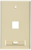 Leviton 42080-1TS QuickPort Wallplate with Id Window, Single Gang, 1-Port, Light Almond
