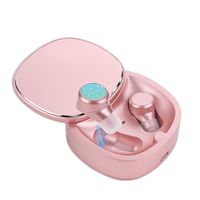 Wireless Earbuds Bluetooth Headphones Touch Control V5.0 Earpieces Wireless Mini TWS HD HiFi Stereo Sweatproof Sport Earphone Built in Mic Noise Cancelling with Rotating Cover Charging (Rose Gold)