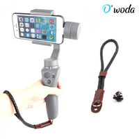O'woda Wrist Belt Leather Hand Strap Adjustable Lanyard Gimbals Grip Sling with 1/4" Screw Fixation Mount for DJI OSMO Mobile 2 Smooth 4