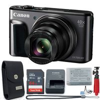 Canon PowerShot SX720 HS 20.3 MP Wi-Fi Digital Camera with 40x Optical Zoom & HD 1080p Video (Black) + Canon Leather Case 11 Piece Value Bundle