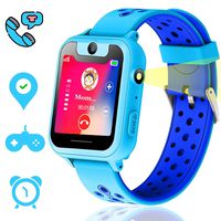 Themoemoe Kids GPS Tracker Watch, Kids Smart Watches Boy Girls, GPS Watch For Kids, Kids Smartwatch, 1.44" GPS Tracker Smartwatch Touch, With GPS Camera Games Flashlight SOS Alarm Clock Function(Blue)