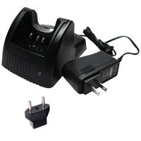 Upstart Battery Replacement for Kenwood TK-280 Charger with EU Adapter - Compatible with Kenwood KNB-17A Two-Way Radio Chargers (100-240V)