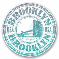 2 x 20cm/200mm Brooklyn New York Vinyl Sticker Decal Laptop Car Travel Luggage Label Tag #9713