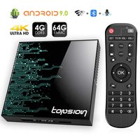 Android 9.0 TV Box 4GB RAM 64GB ROM, Topsion TP01 Android TV Box RK3318 Quad-Core 64Bits Dual WiFi 2.4G/5G Bluetooth 3D 4K Ultra HD H.265 USB 3.0 BT 4.0 Smart TV Box